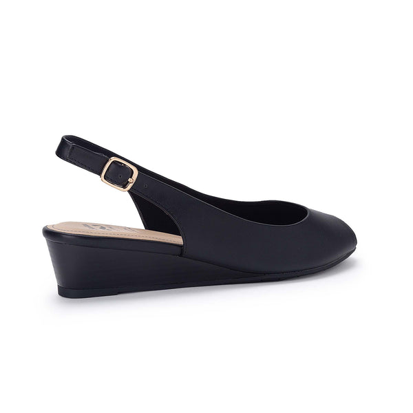 Pantofi Platforma Dama Bata Flexible Slingback Negrii | BrcDYxN4ohm